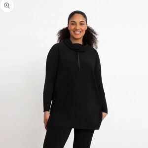 Sympli Crisscross Tunic, Long Sleeve Black